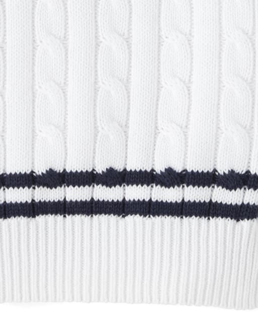 white cable knit sweater vest