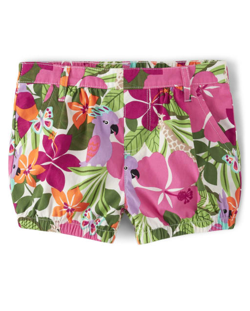 Girls Tropical Flower Bubble Shorts - Summer Safari - view 1