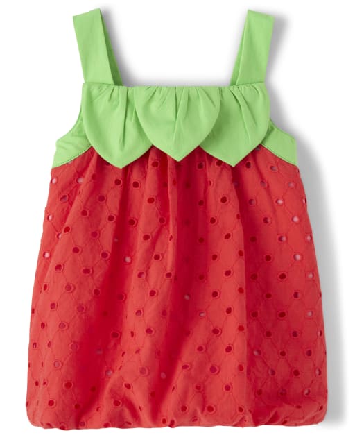 red bubble hem top