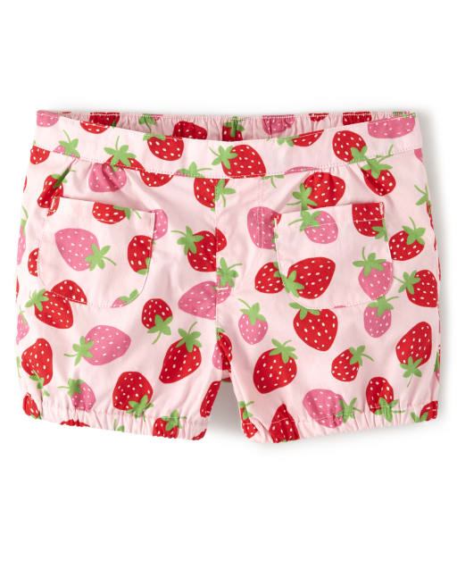 Short à bulles pour filles - Patch fraise