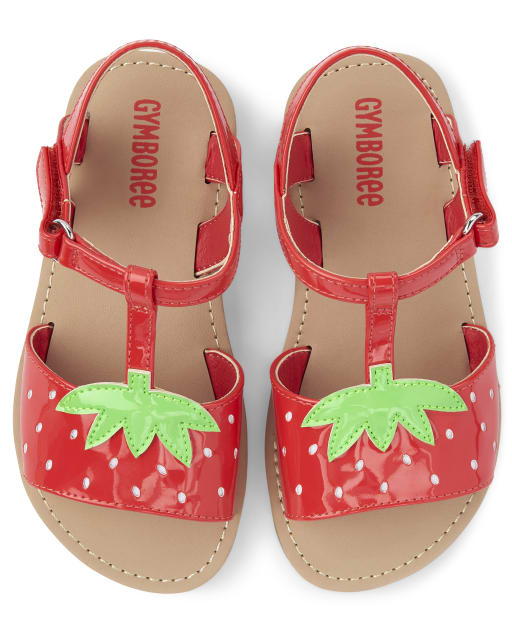 Girls T-Strap Sandals - Strawberry Patch