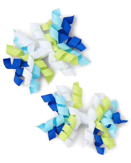 GYMBOREE BIRTHDAY SHOP MULTI COLOR CURLIES cupcake HAIR BARRETTES 2-CT NWT