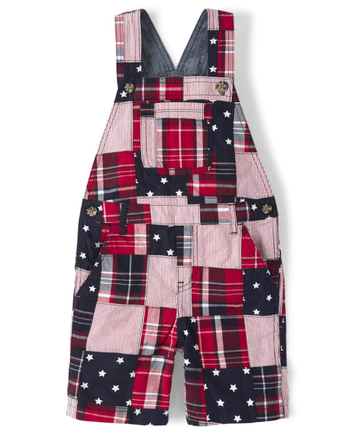 Boys Madras Shortalls - American Cutie - view 1