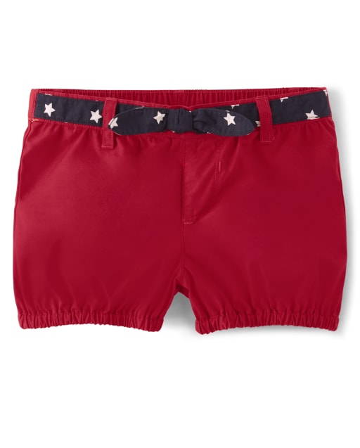 Girls Star Belted Shorts - American Cutie