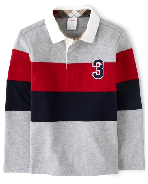 Boys Striped Rugby Polo - Preppy Puppy