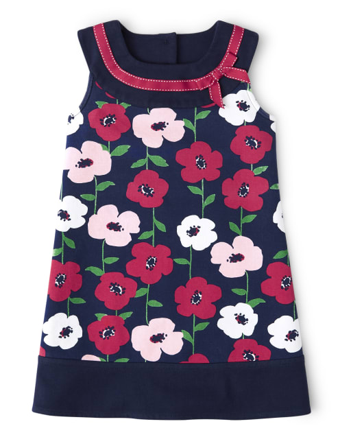 Girls Floral Ponte Dress - Preppy Puppy - view 1