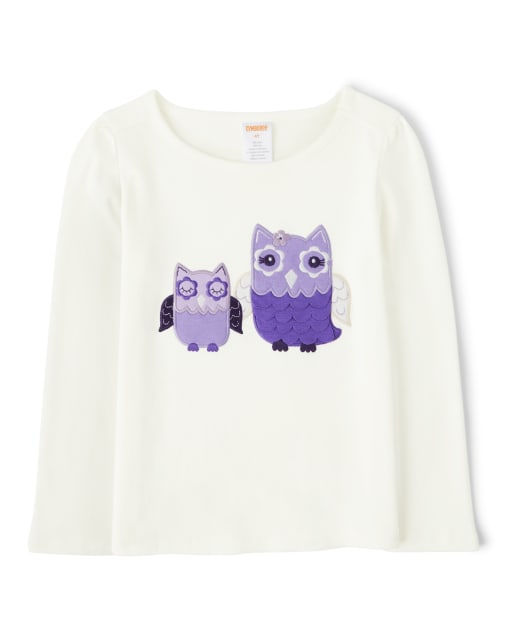 Girls Applique Owl Top - Whooo's Cute - view 1