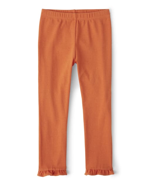 Girls Ruffle Cropped Leggings - Lil' Pumpkin