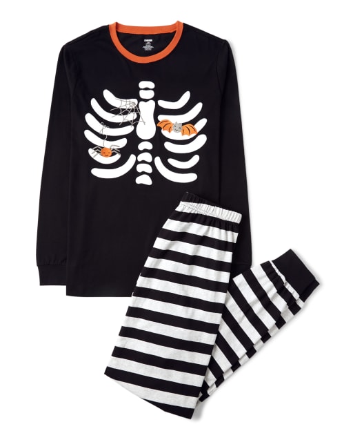 Mens Matching Family Skeleton Cotton 2-Piece Pajamas - view 2