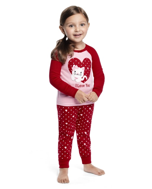 Girls Valentine's Cutie Cotton 2-Piece Pajamas - Gymmies