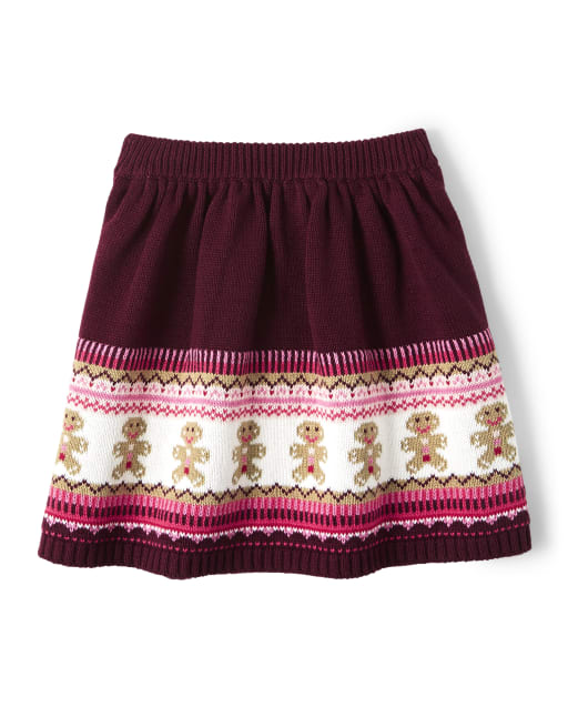Girls Gingerbread Fairisle Sweater Skirt - Winter Wonderland
