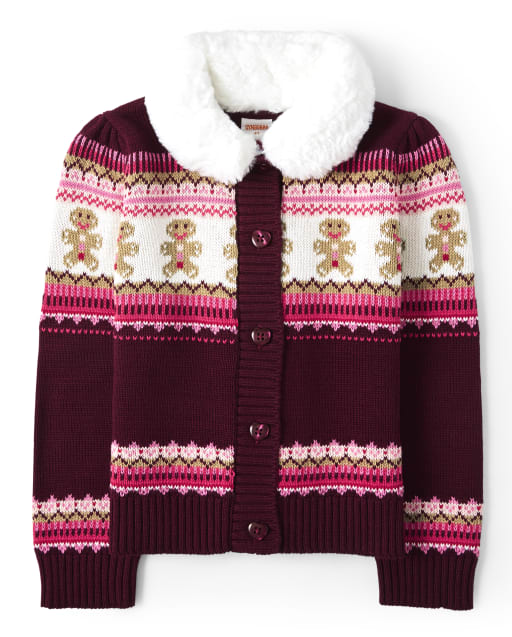 Girls Gingerbread Fairisle Cardigan - Winter Wonderland