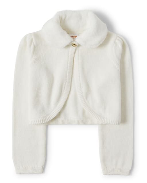 fur neck cardigan