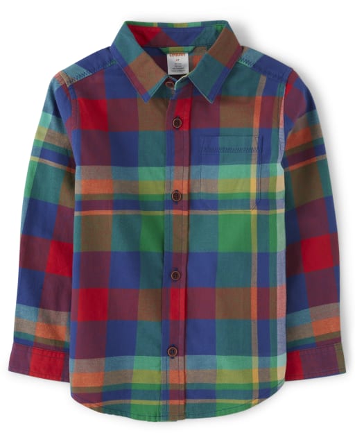 Chemise boutonnée à carreaux pour garçons - Dino Roar - lbl_product_image_view_1