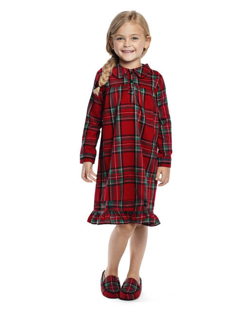 Girls Matching Family Plaid Flannel Nightgown - Gymmies - view 1