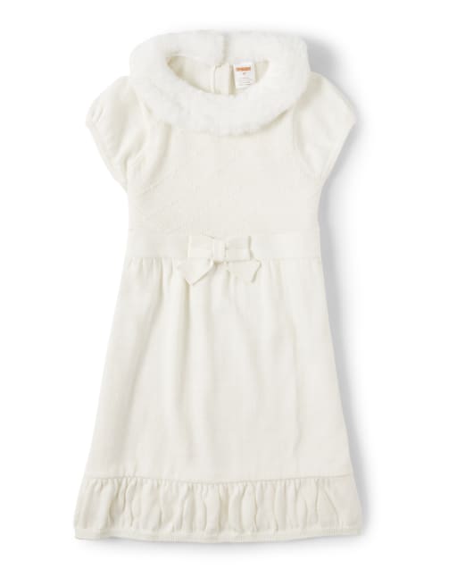 Girls Faux Fur Sweater Dress - Picture Perfect - view 1
