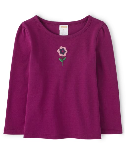 Girls Embroidered Flower Top - Every Day Play - view 1