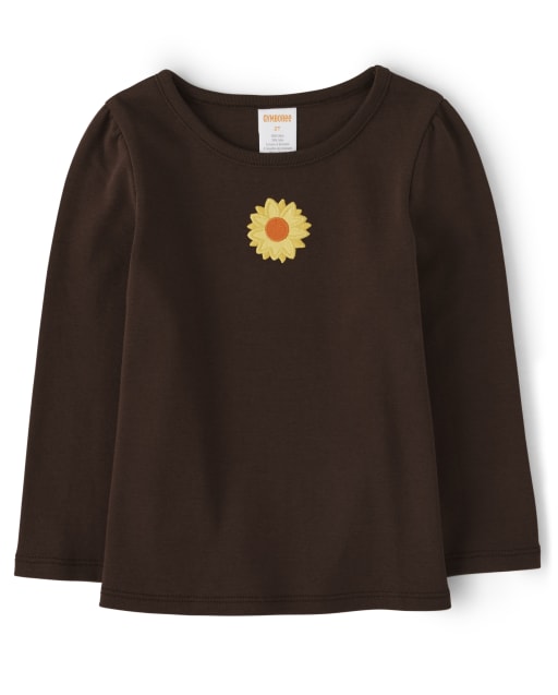 Girls Embroidered Sunflower Top - Every Day Play - view 1