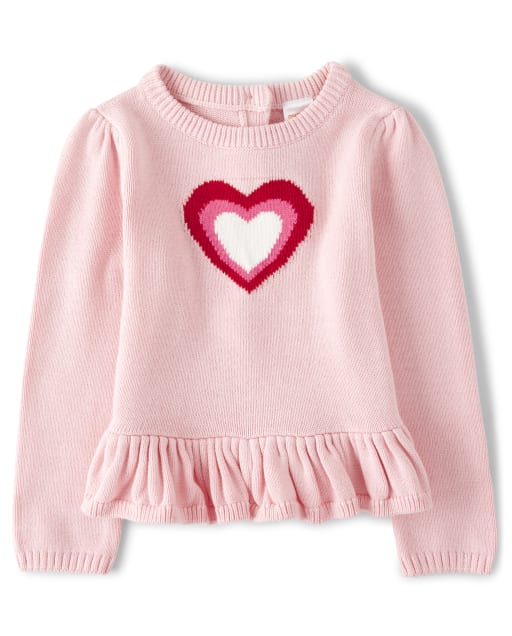 Pull péplum cœur pour filles - Valentine Cutie