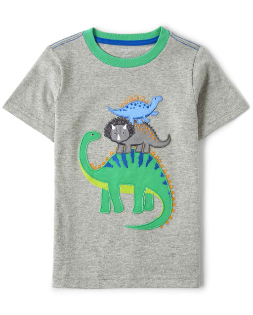Boys Embroidered Top - Hello Dino