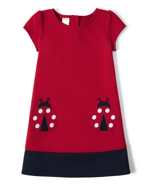 Girls Ponte Shift Dress - Little Ladybug - view 1