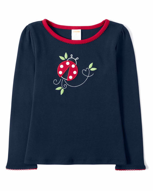Girls Embroidered Top - Little Ladybug - view 1