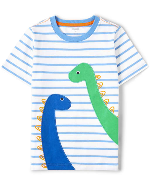 Haut rayé brodé pour garçon - Hello Dino - lbl_product_image_view_1