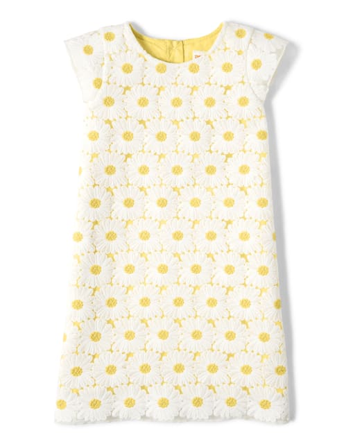 Girls Daisy Lace Shift Dress- Garden Party
