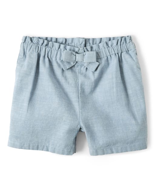 Girls Chambray Shorts - Pretty Peach - view 1