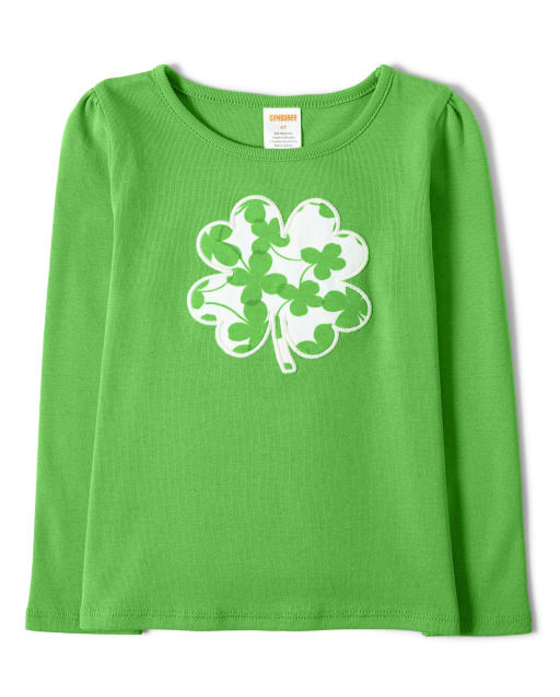 Haut trèfle brodé pour filles - Petit Leprechaun