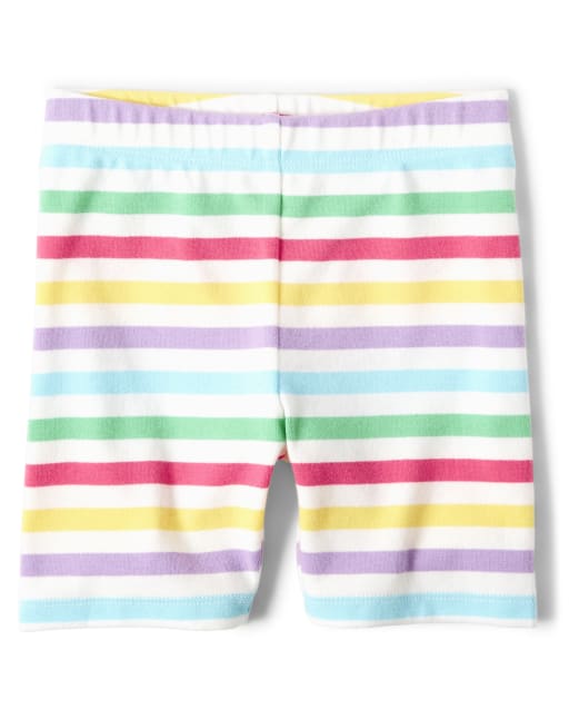 Girls Rainbow Striped Shorts - Sunshine Time - view 1