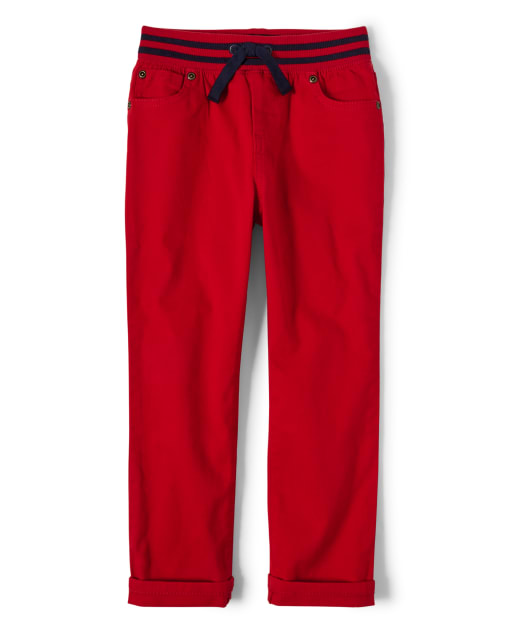 Boys Pull On Roll Cuff Pants - All Aboard