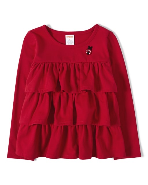 Haut à volants à plusieurs niveaux pour filles - Petite Coccinelle - lbl_product_image_view_1