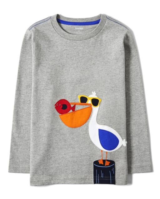 Boys Embroidered Pelican Top - All Aboard - view 1