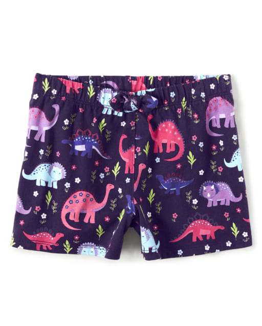 Girls Knit Shorts - Hello Dino - view 1