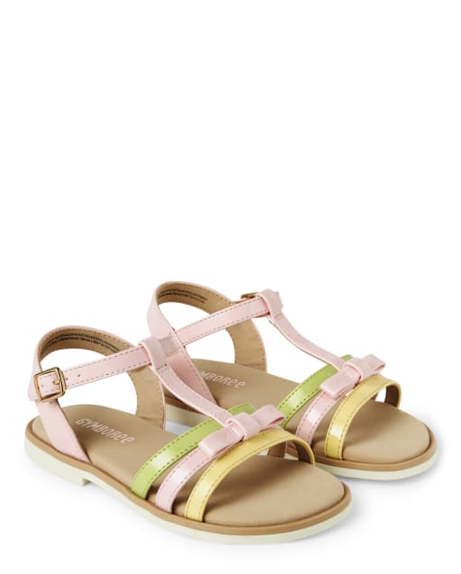 Girls Bow Sandals - Garden Party