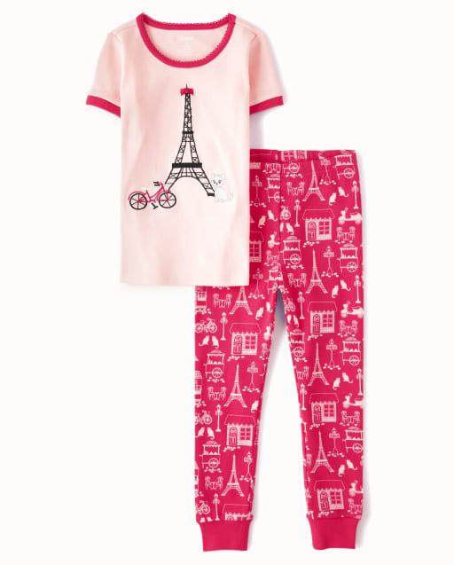 Pyjama 2 pièces en coton Puuurfect In Paris pour filles - Gymmies - lbl_product_image_view_1