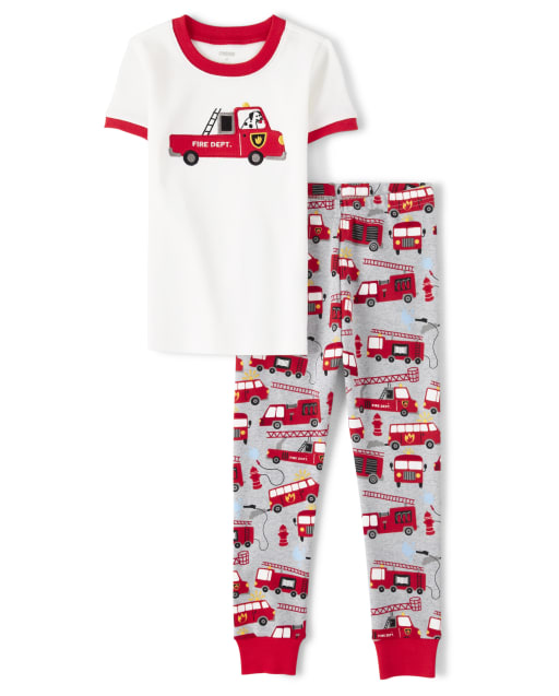 Pyjama 2 pièces en coton pour garçon, camion de pompier - Gymmies - lbl_product_image_view_1