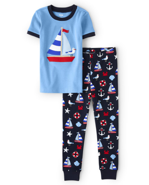 Pyjama 2 pièces en coton All Aboard pour garçons - Gymmies - lbl_product_image_view_1