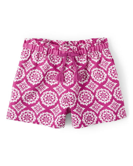 Girls Medallion Tassel Belted Shorts - Summer Sunsets - view 1