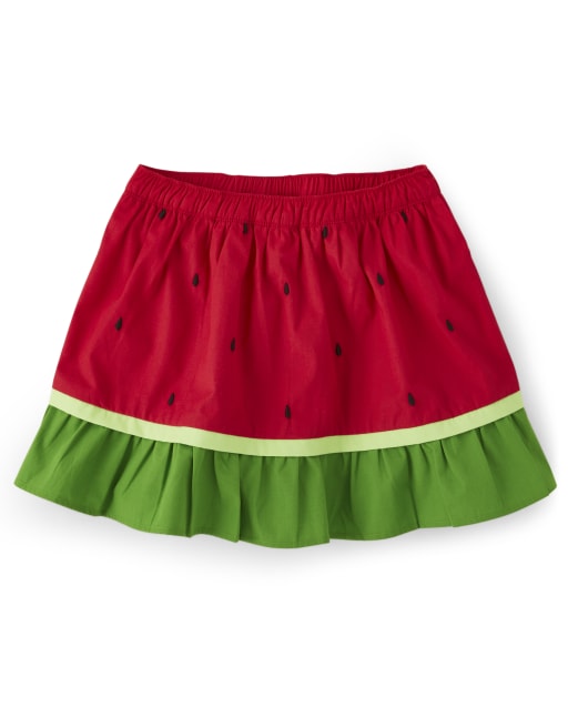 Girls Watermelon Ruffle Skort - Sweet Watermelon