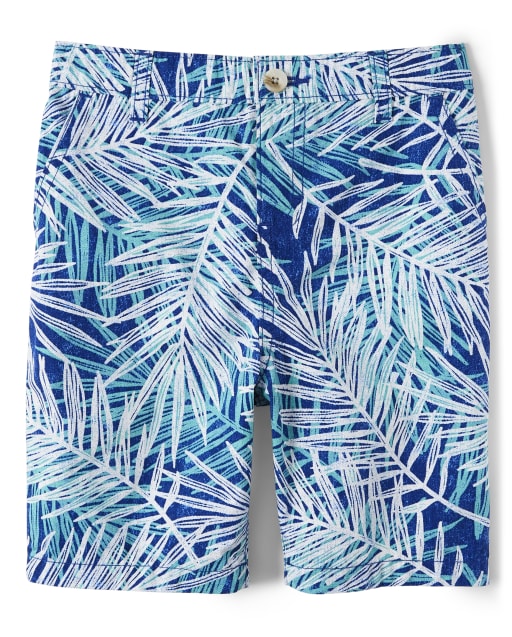 Boys Palm Leaf Chino Shorts - Island Getaway - view 1