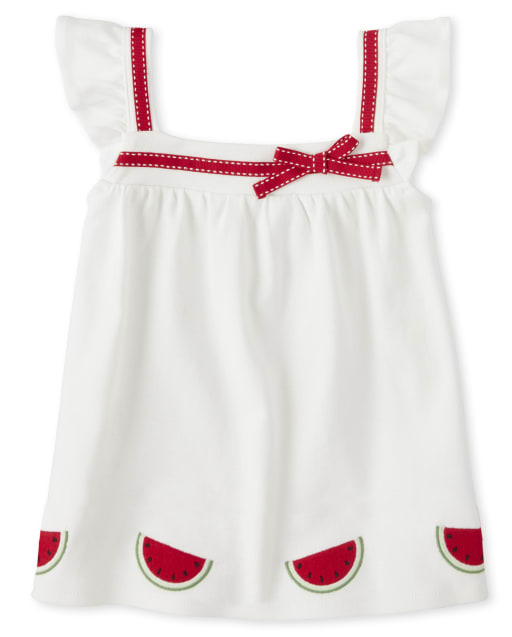 Girls Watermelon Bow Top - Sweet Watermelon