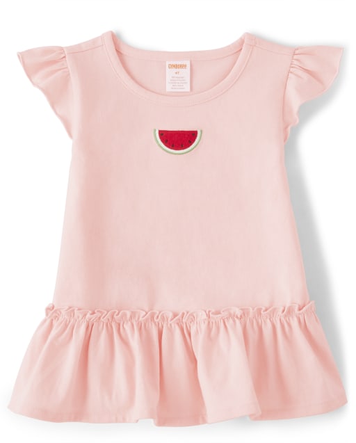 Girls Watermelon Flutter Peplum Top - Sweet Watermelon - view 1