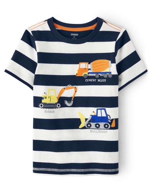Boys Truck Striped Top - Mr. Fix It
