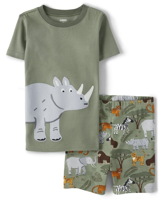 Boys Safari Cotton 2-Piece Pajamas - Gymmies - view 2
