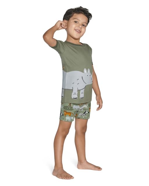 Boys Safari Cotton 2-Piece Pajamas - Gymmies - view 1