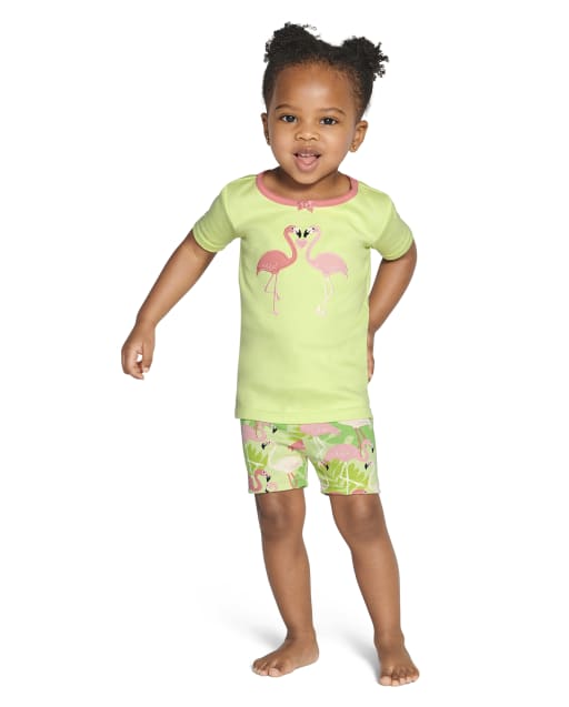 Girls Flamingo Cotton 2-Piece Pajamas - Gymmies
