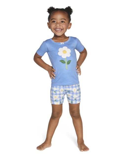 Girls Daisy Cotton 2-Piece Pajamas - Gymmies