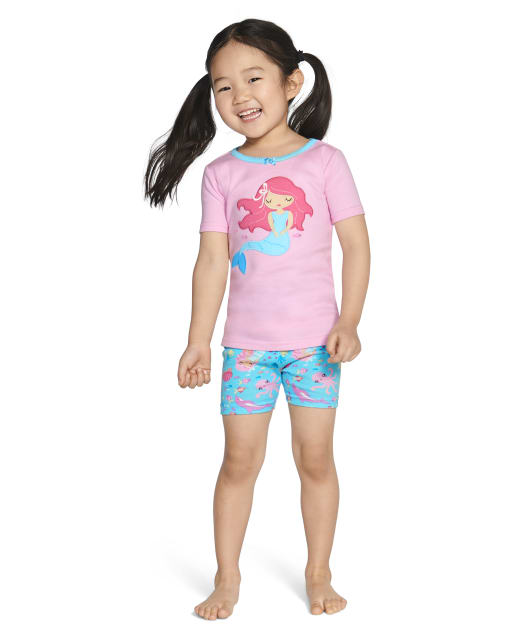 Girls Mermaid Cotton 2-Piece Pajamas - Gymmies